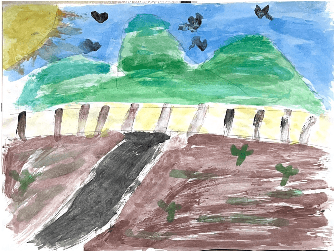 Dibujo del muro fronterizo