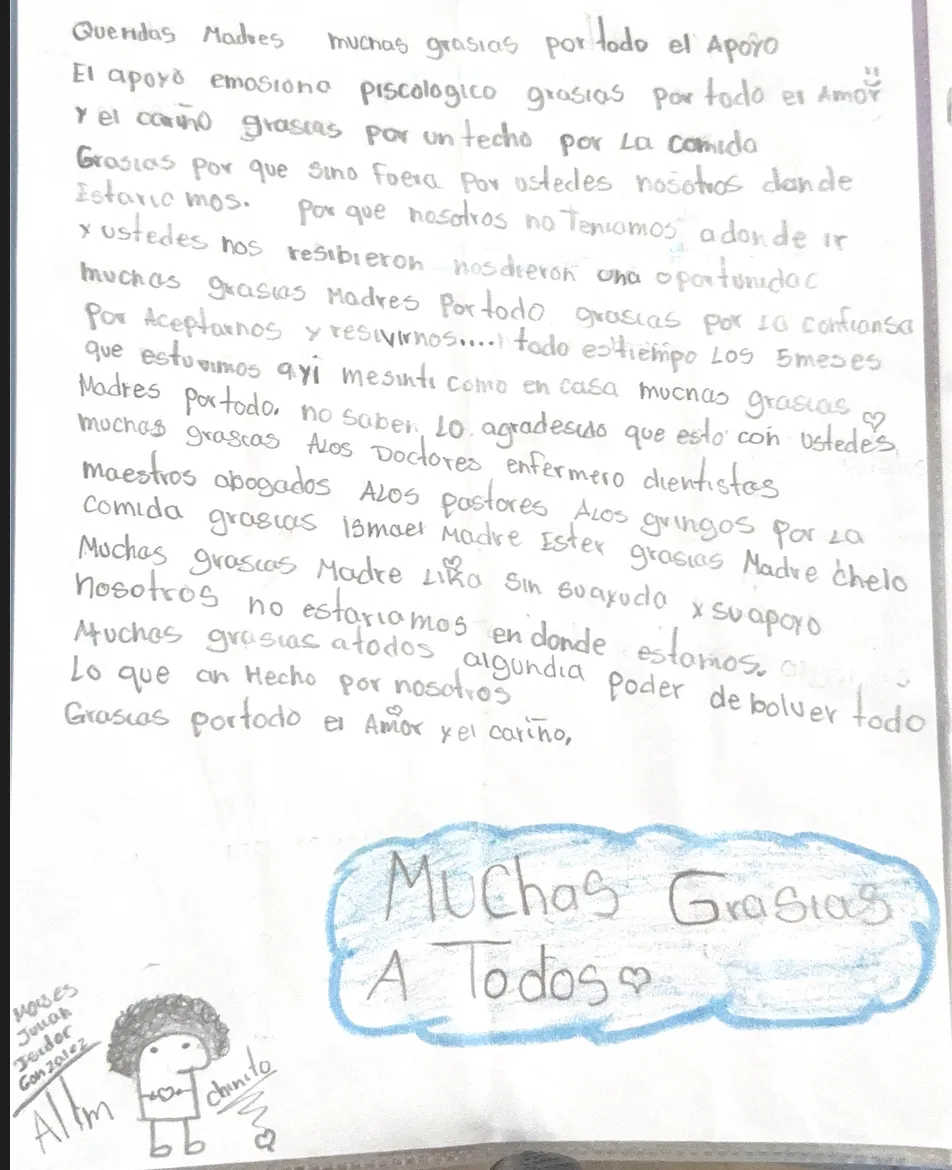 Carta de Moisés, Julián y Jordan González