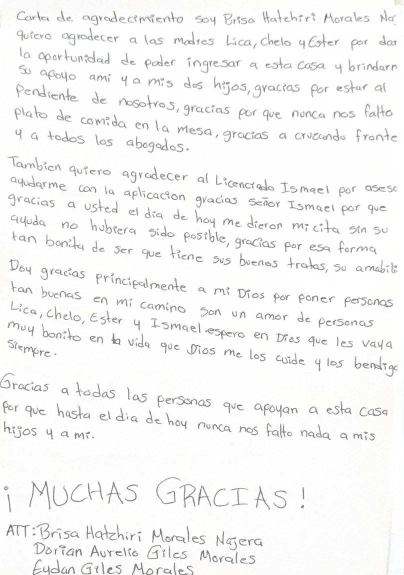 Carta de Brisa Hatchiri Morales Nájera