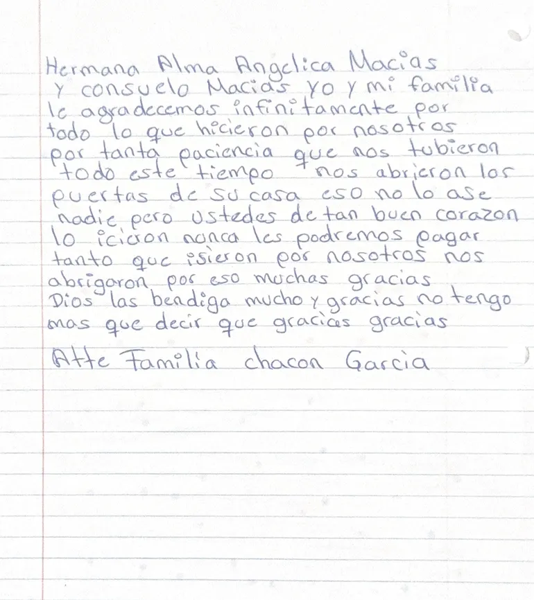 Carta de Familia Chacón García