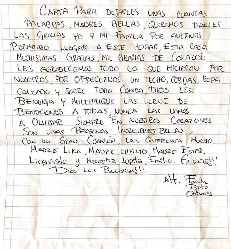Carta de Familia Brito Olivares