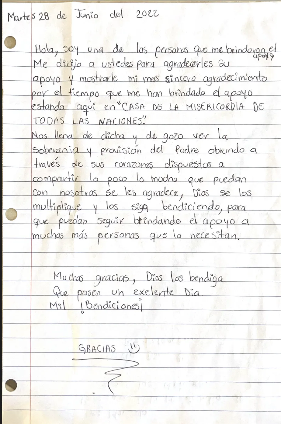 Carta de Anónimo