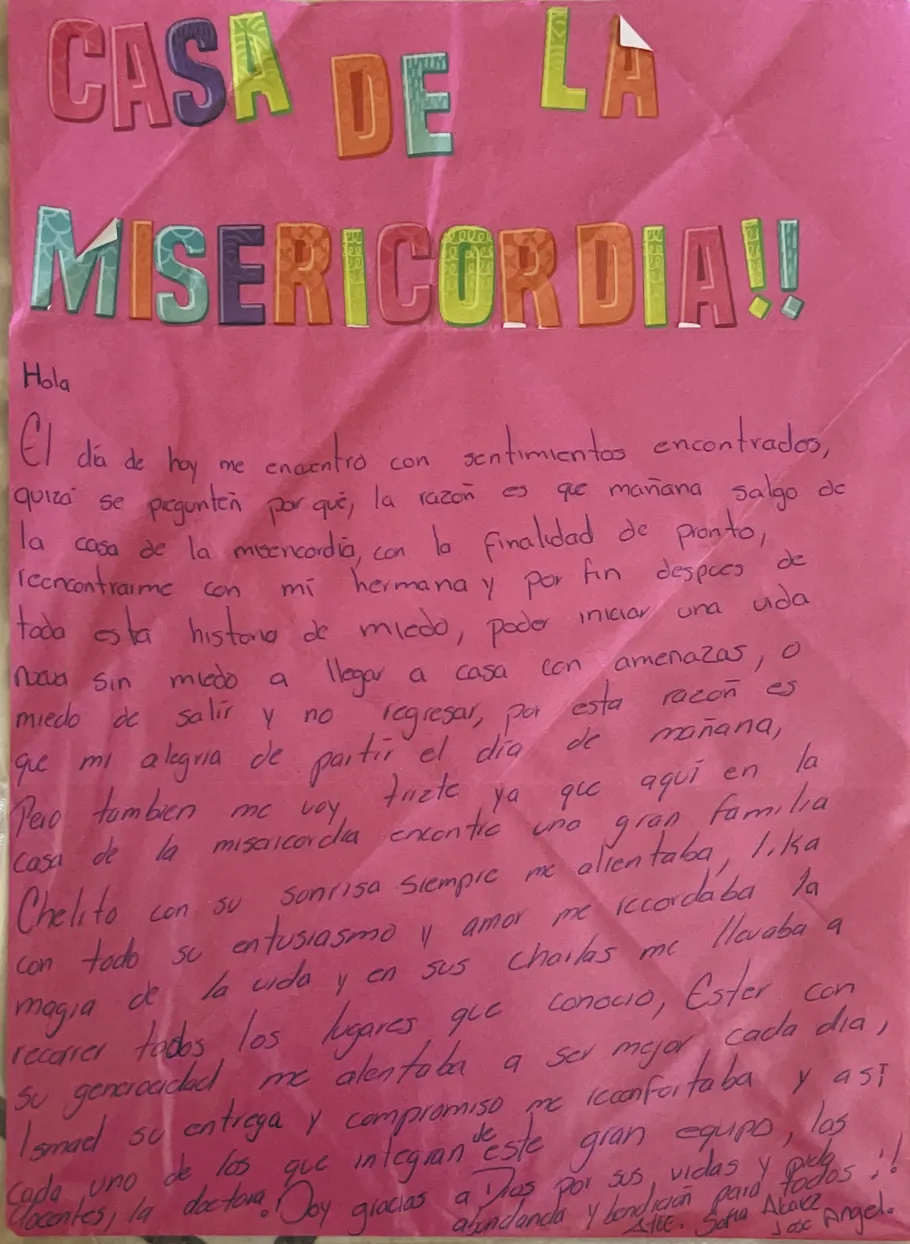 Carta de Sofía Álvarez e Isaac Ángel