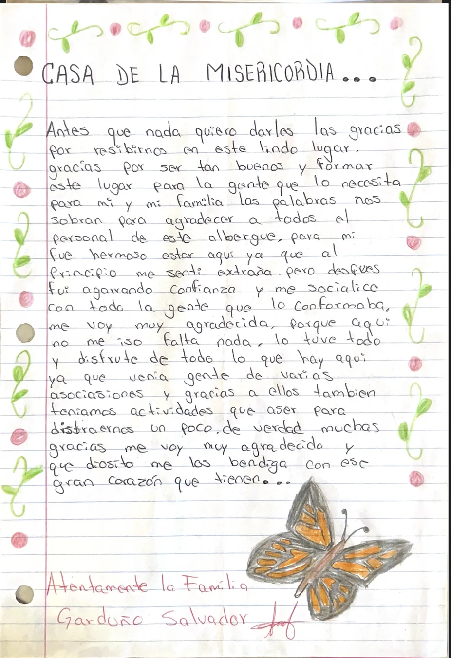 Carta de Familia Garduño Salvador