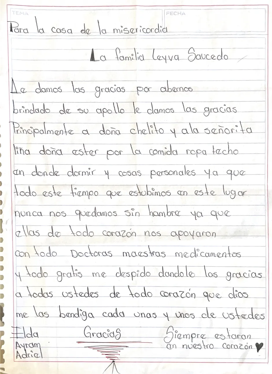 Carta de Familia Leyva Saucedo