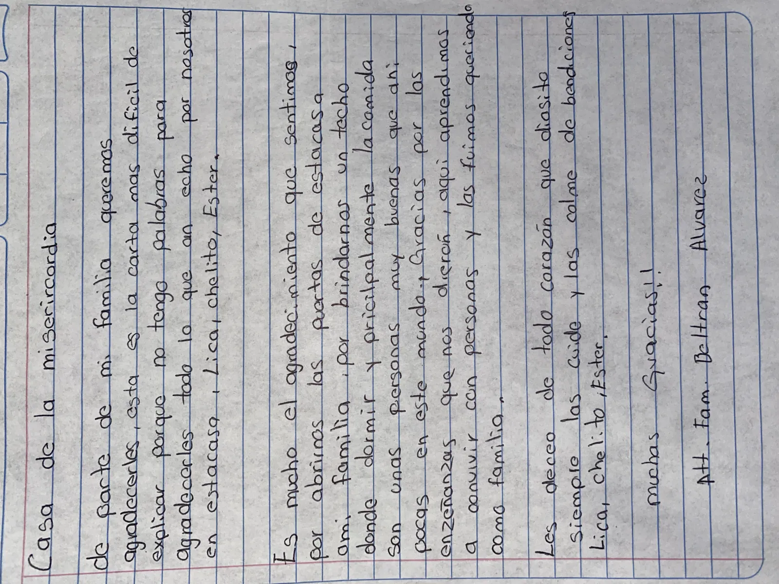 Carta de Familia Beltrán Álvarez