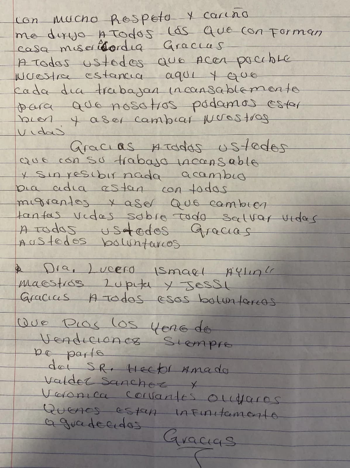 Carta de Héctor Amado Valdez Sánchez y Verónica Cervantes Olivares
