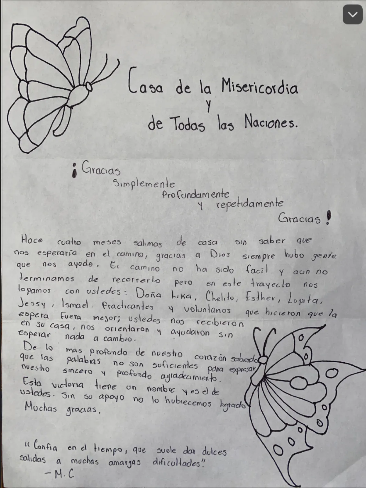 Carta de Anónimo