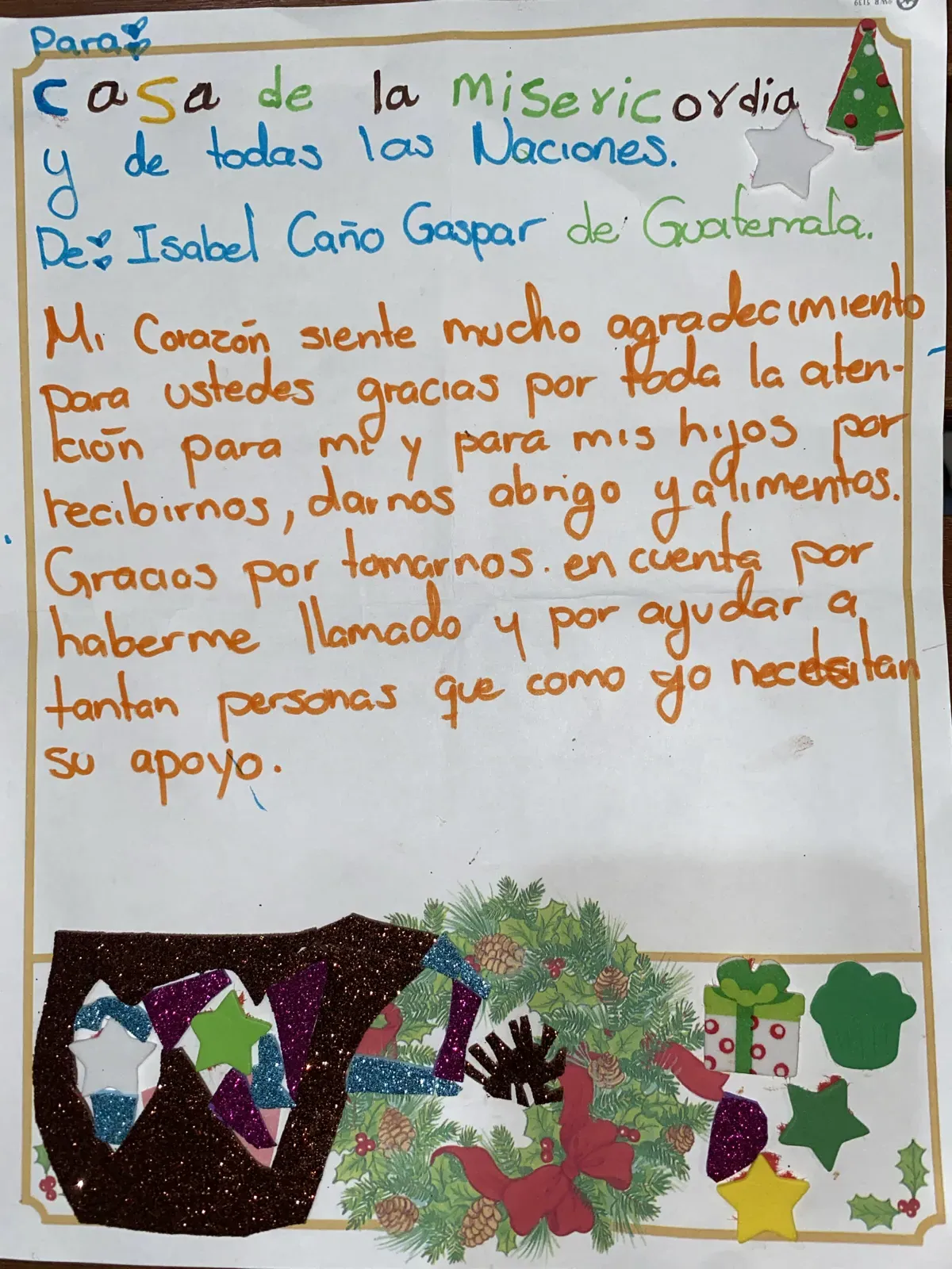 Carta de Isabel Caño Gaspar