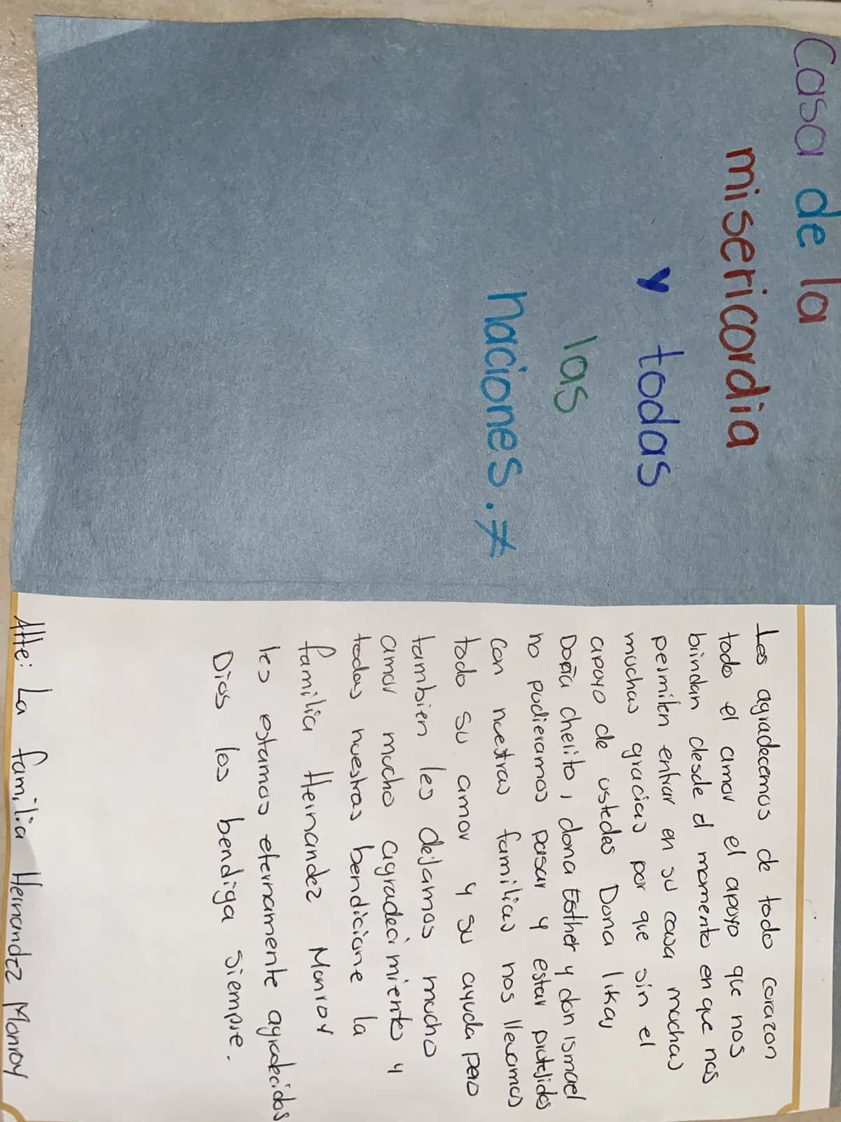Carta de Familia Hernández Monroy