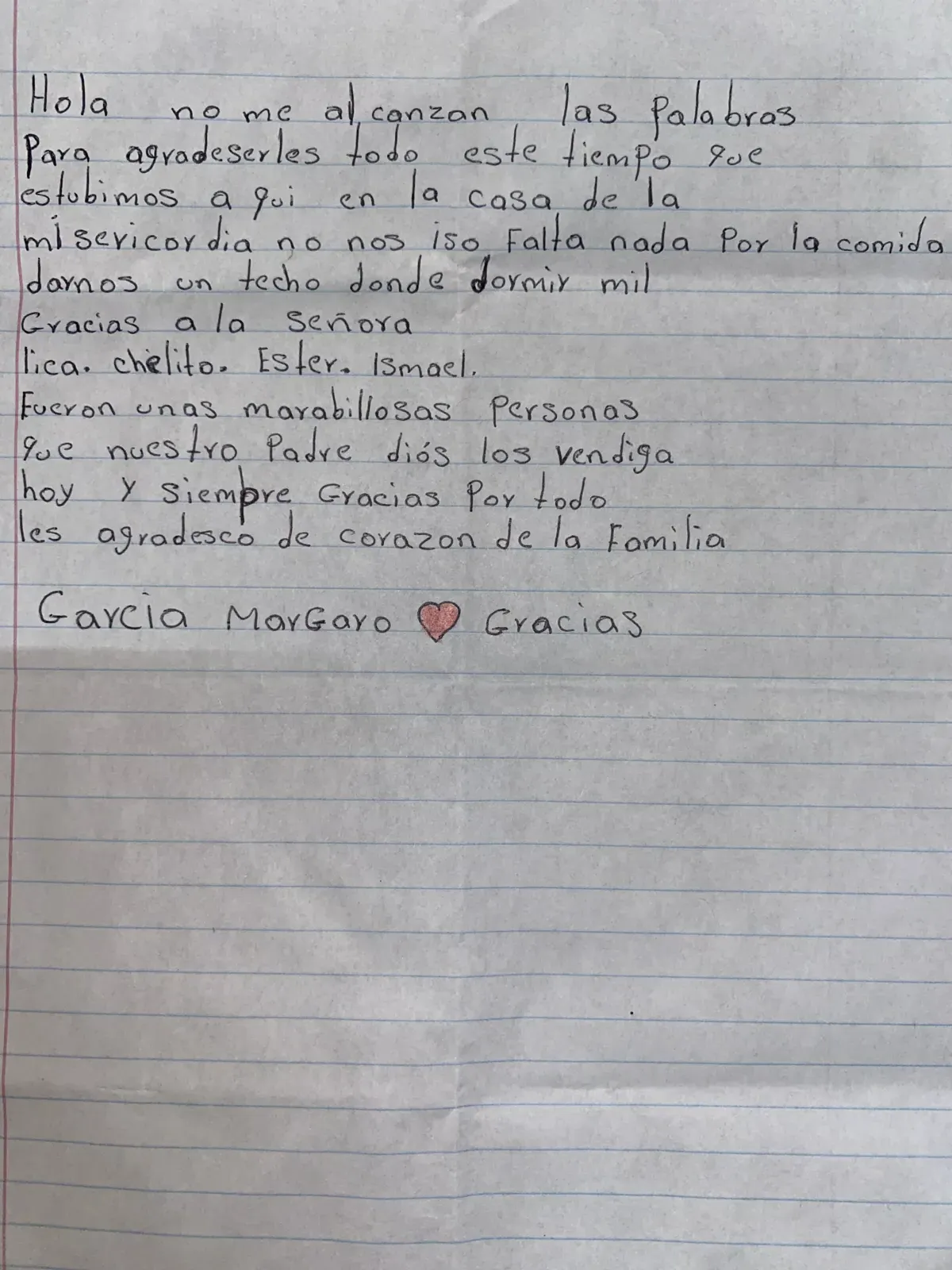 Carta de Familia García Márgaro