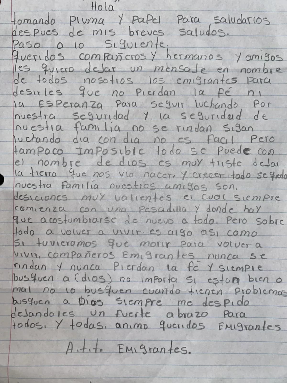 Carta de Anónimo