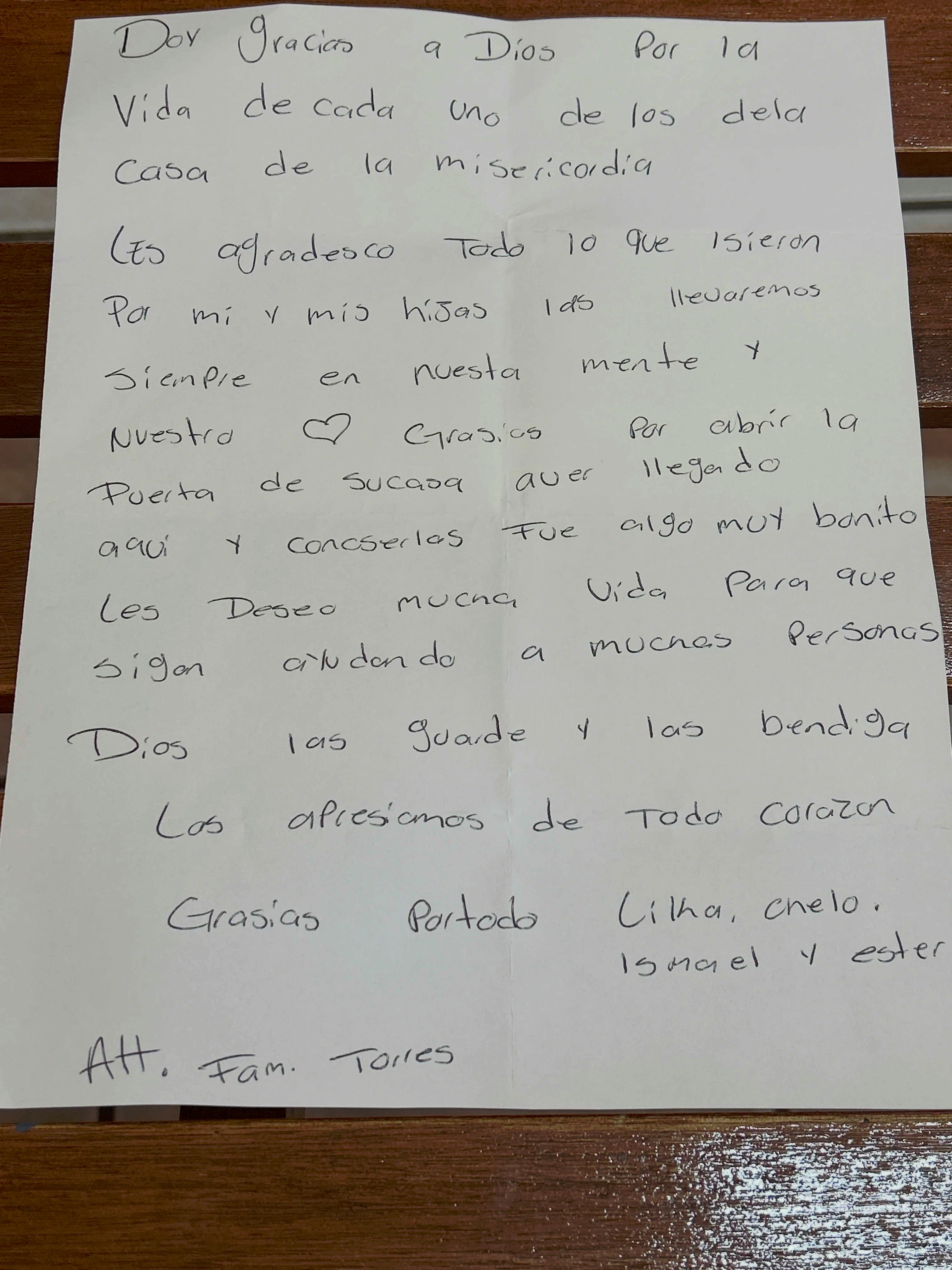 Carta de Familia Torres