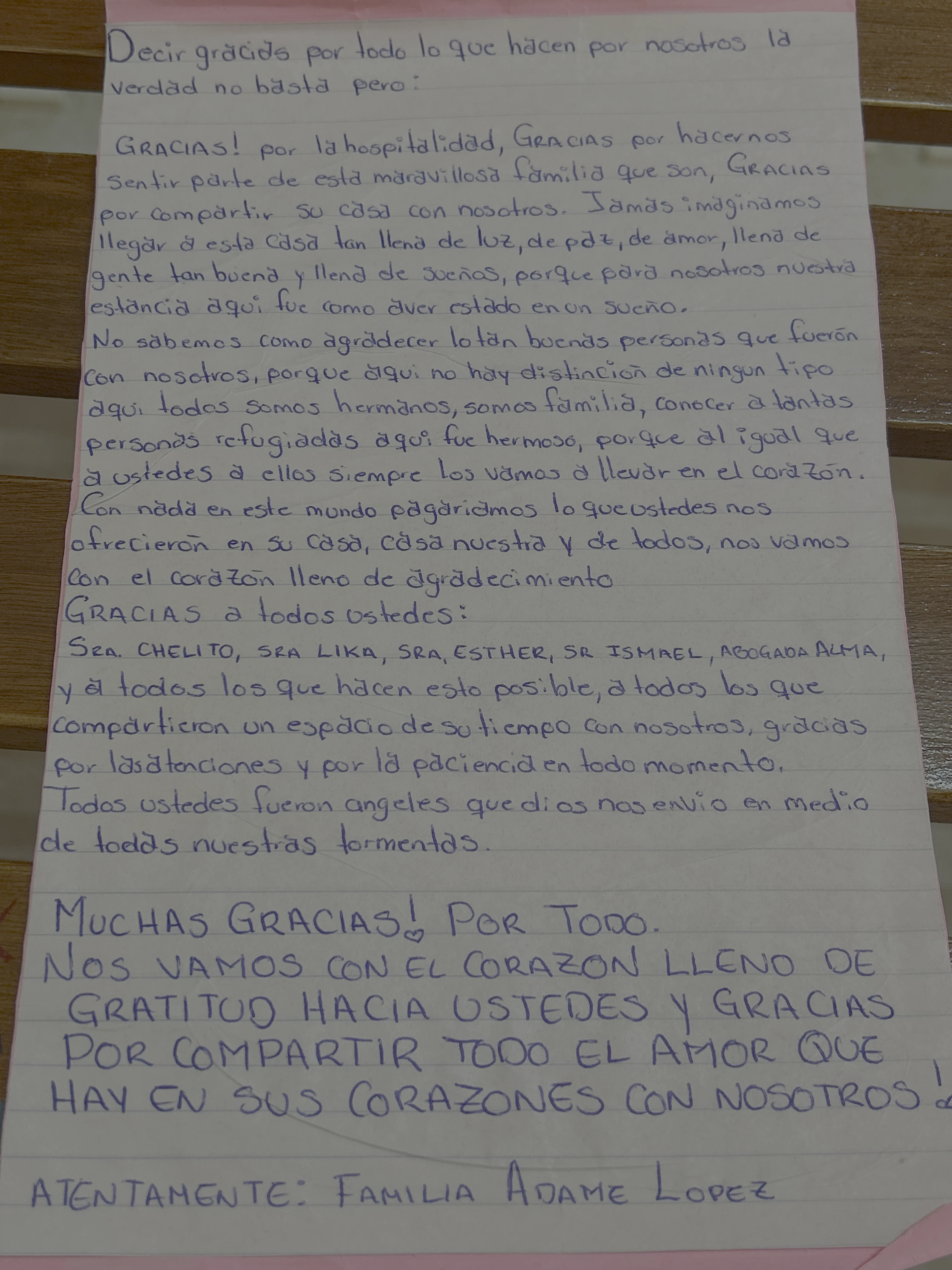 Carta de Familia Adame López
