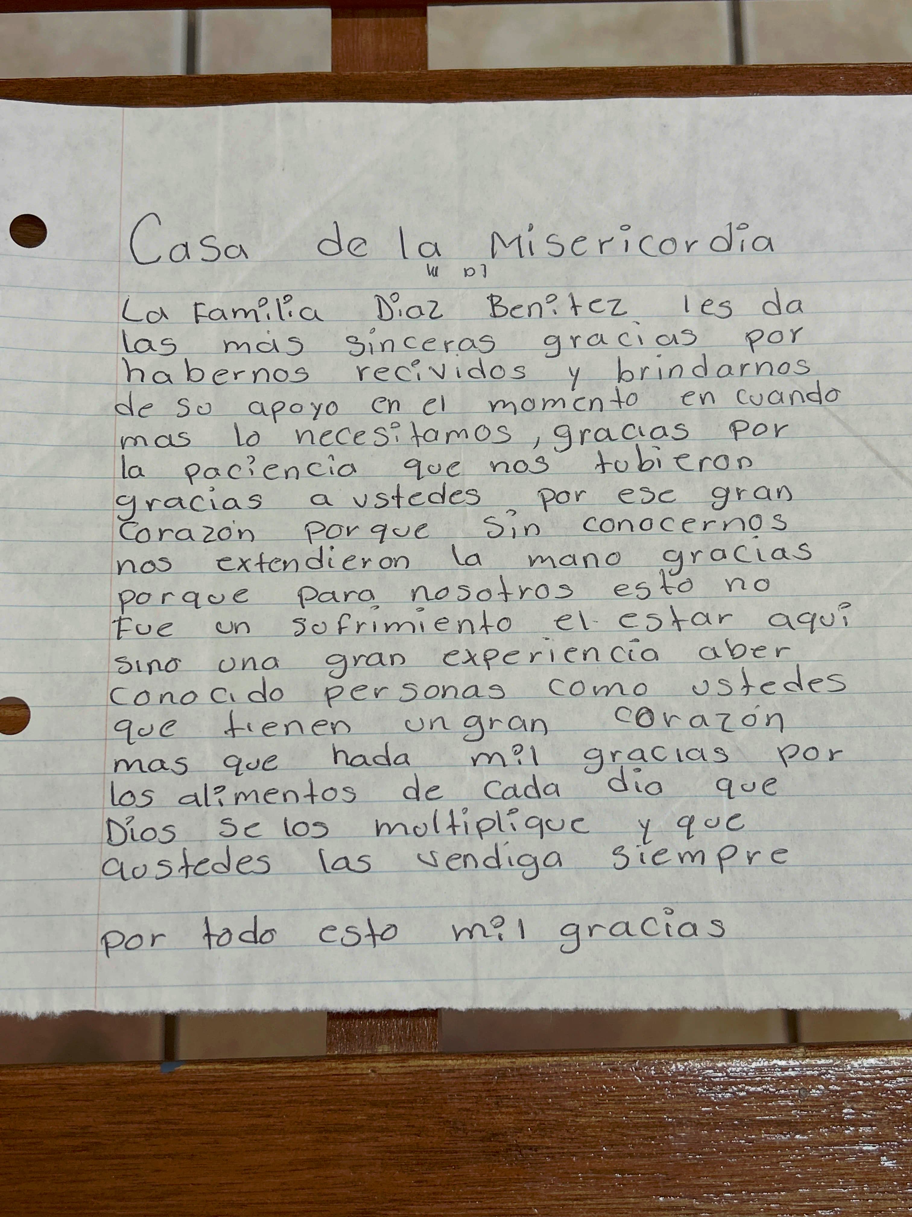 Carta de Familia Díaz Benítez