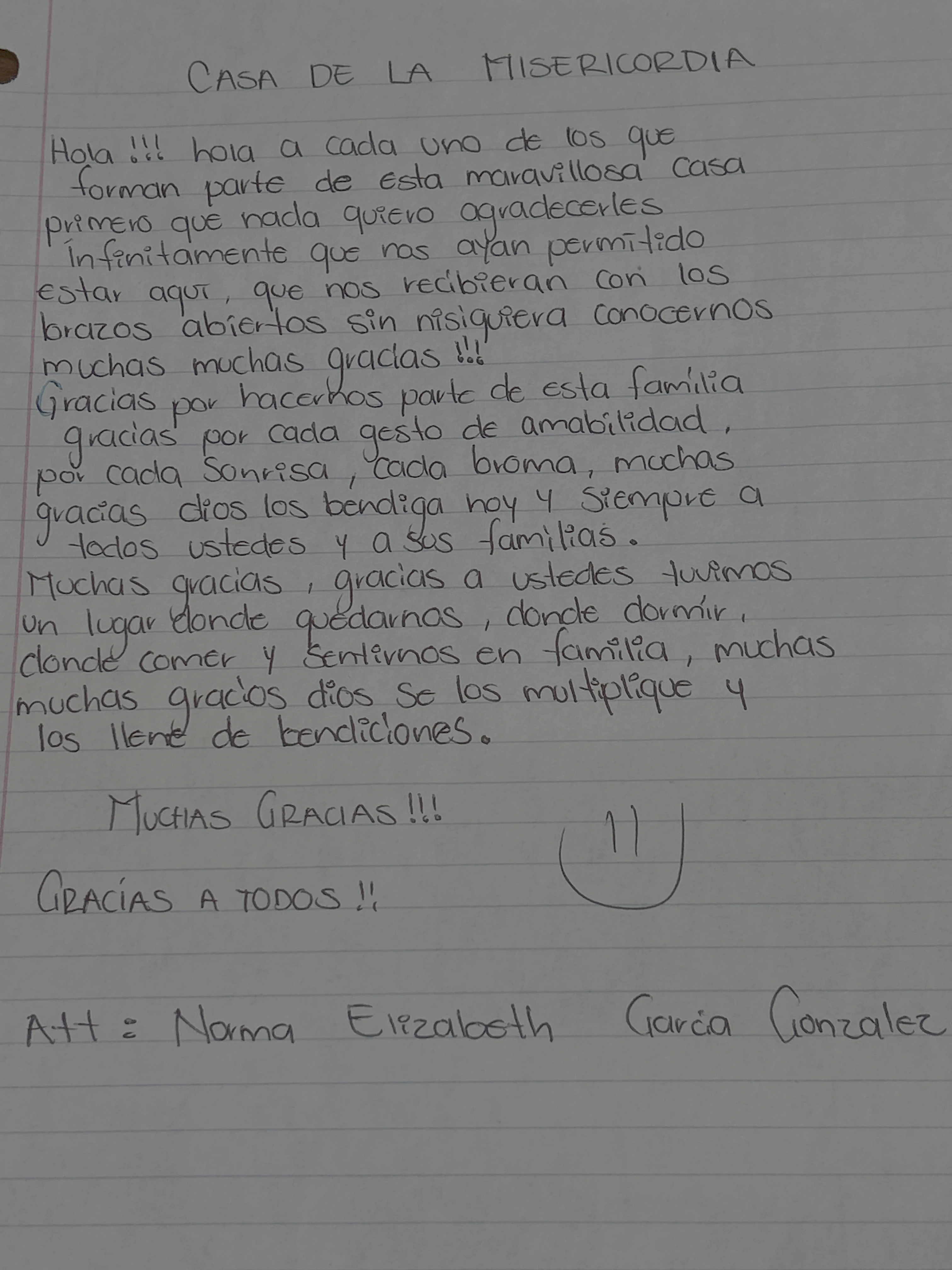 Carta de Norma Elizabeth García González
