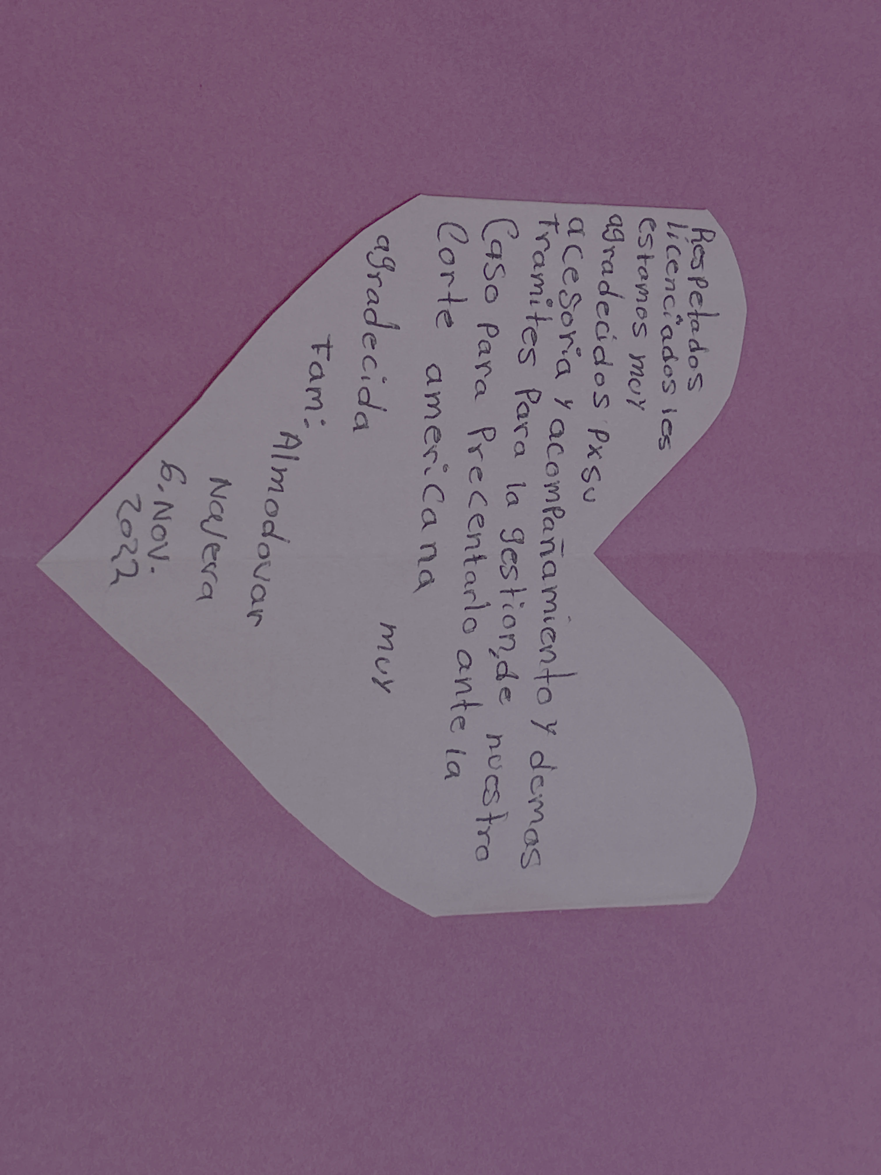 Carta de Familia Almodóvar Nájera