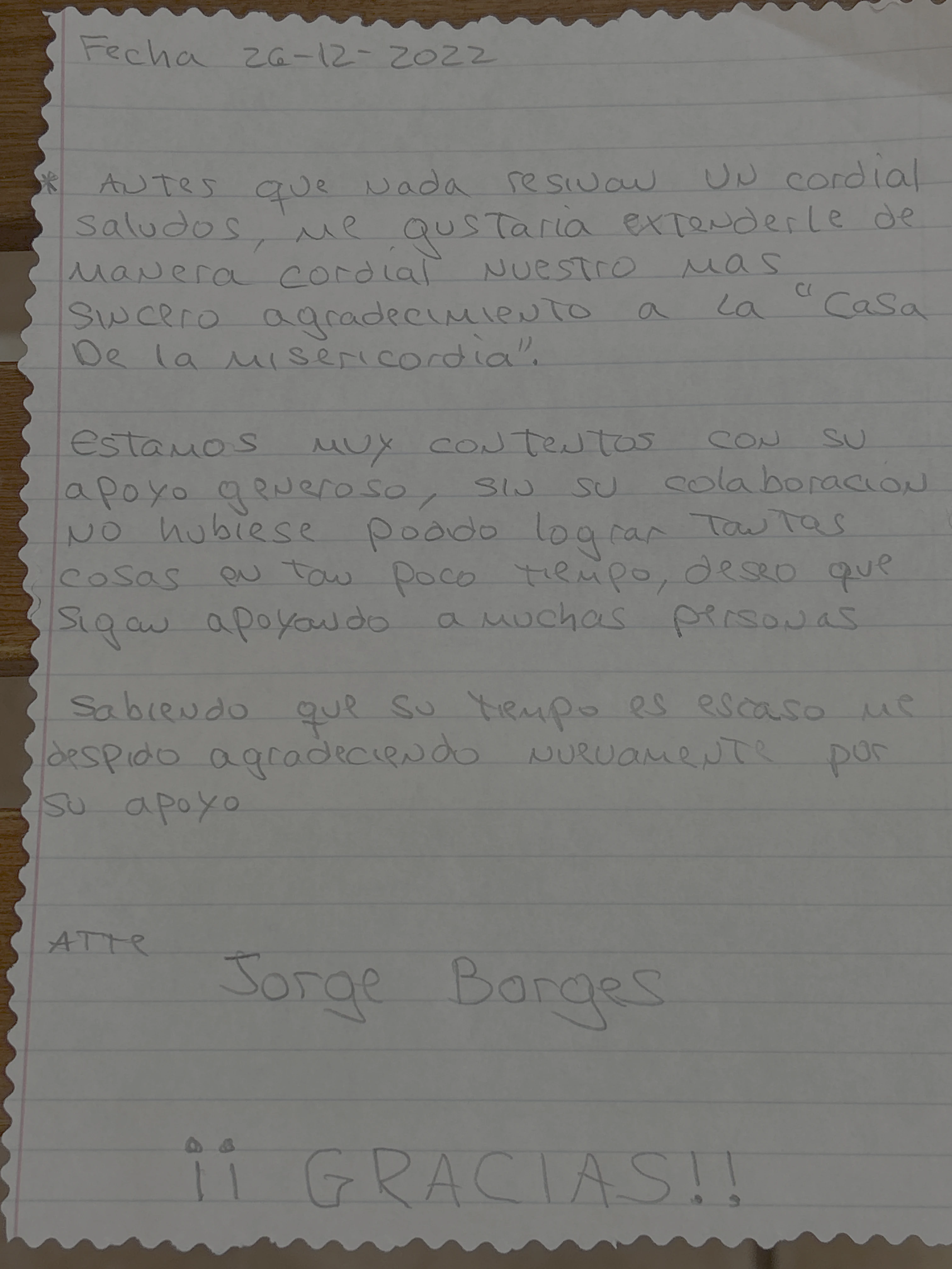 Carta de Jorge Borges