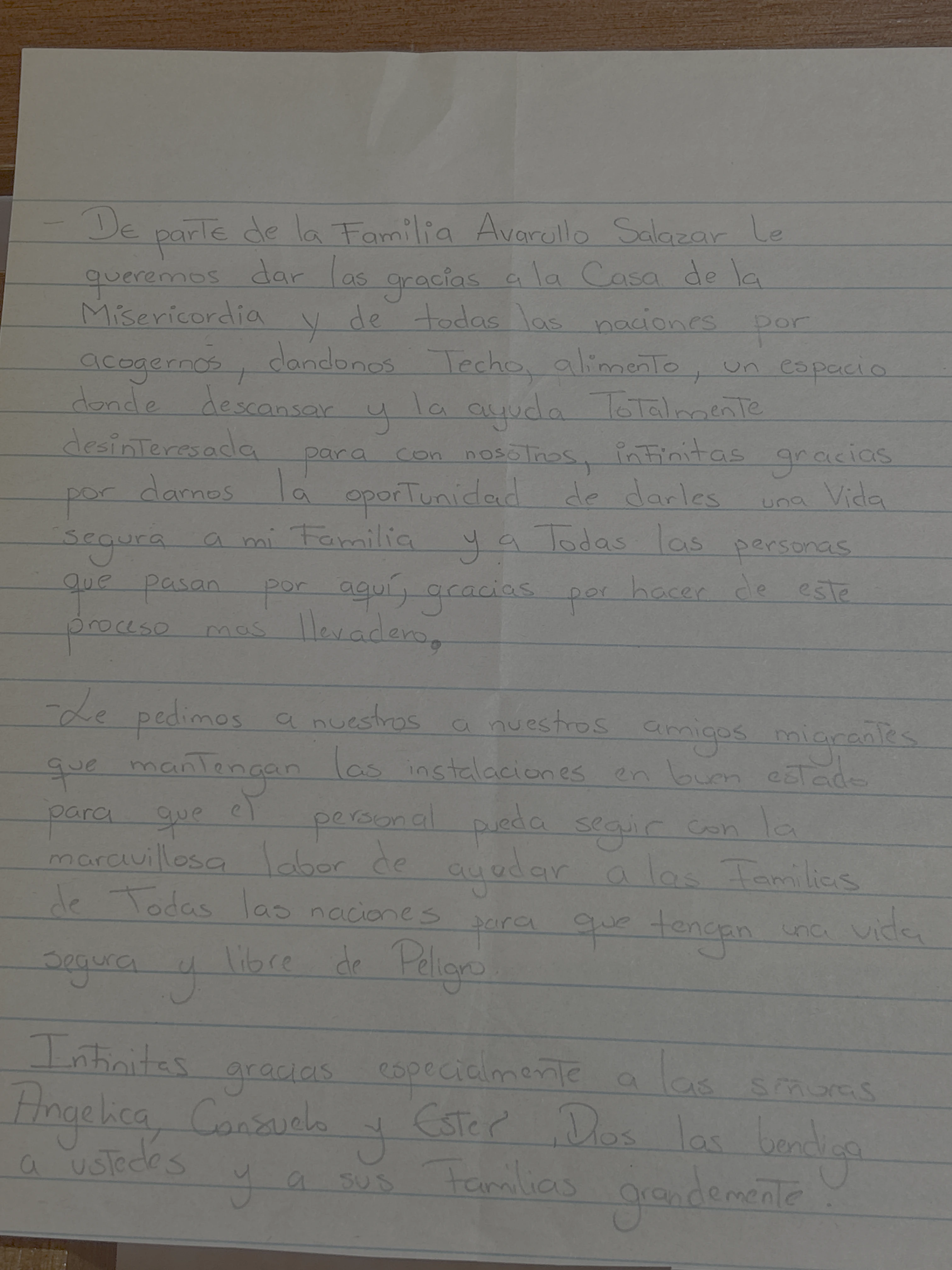 Carta de Familia Avarullo Salazar