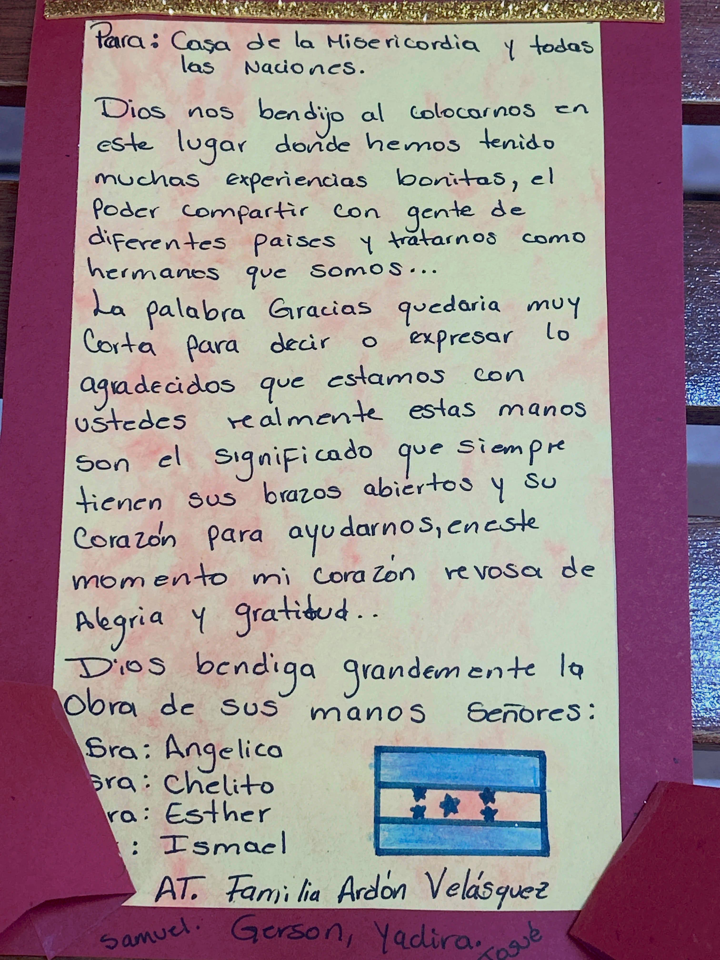 Carta de Familia Ardón Velásquez