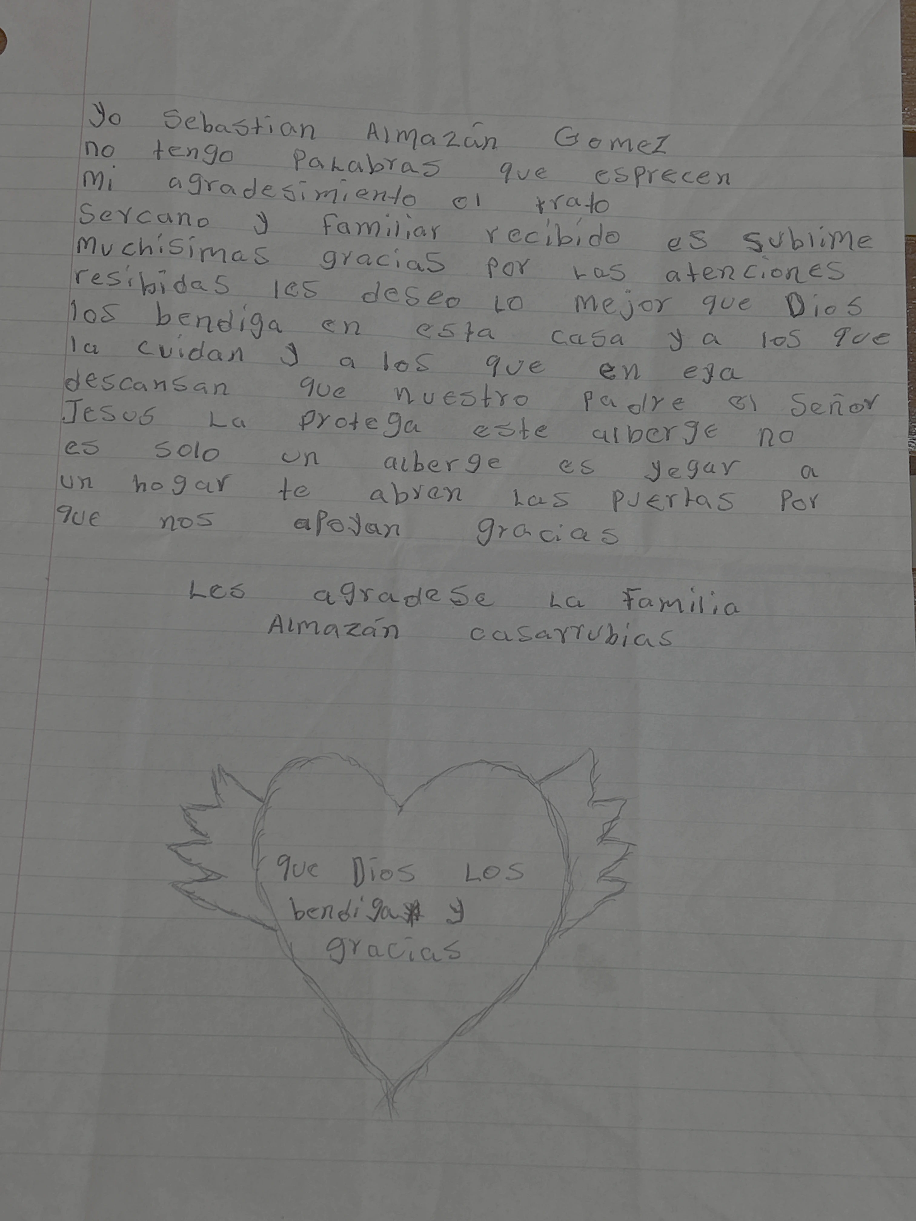 Carta de Sebastián Almazán Gómez