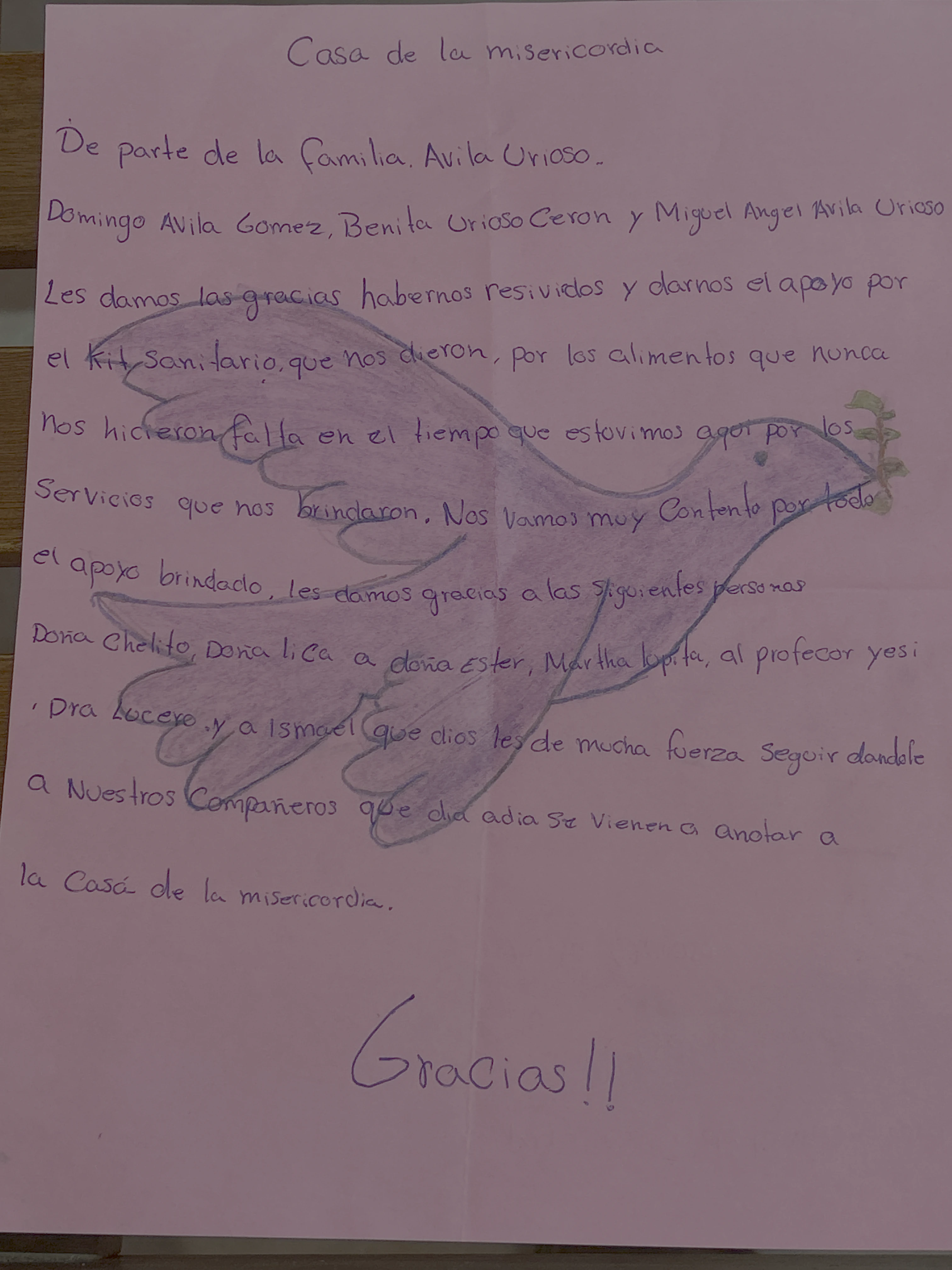 Carta de Familia Ávila Urioso