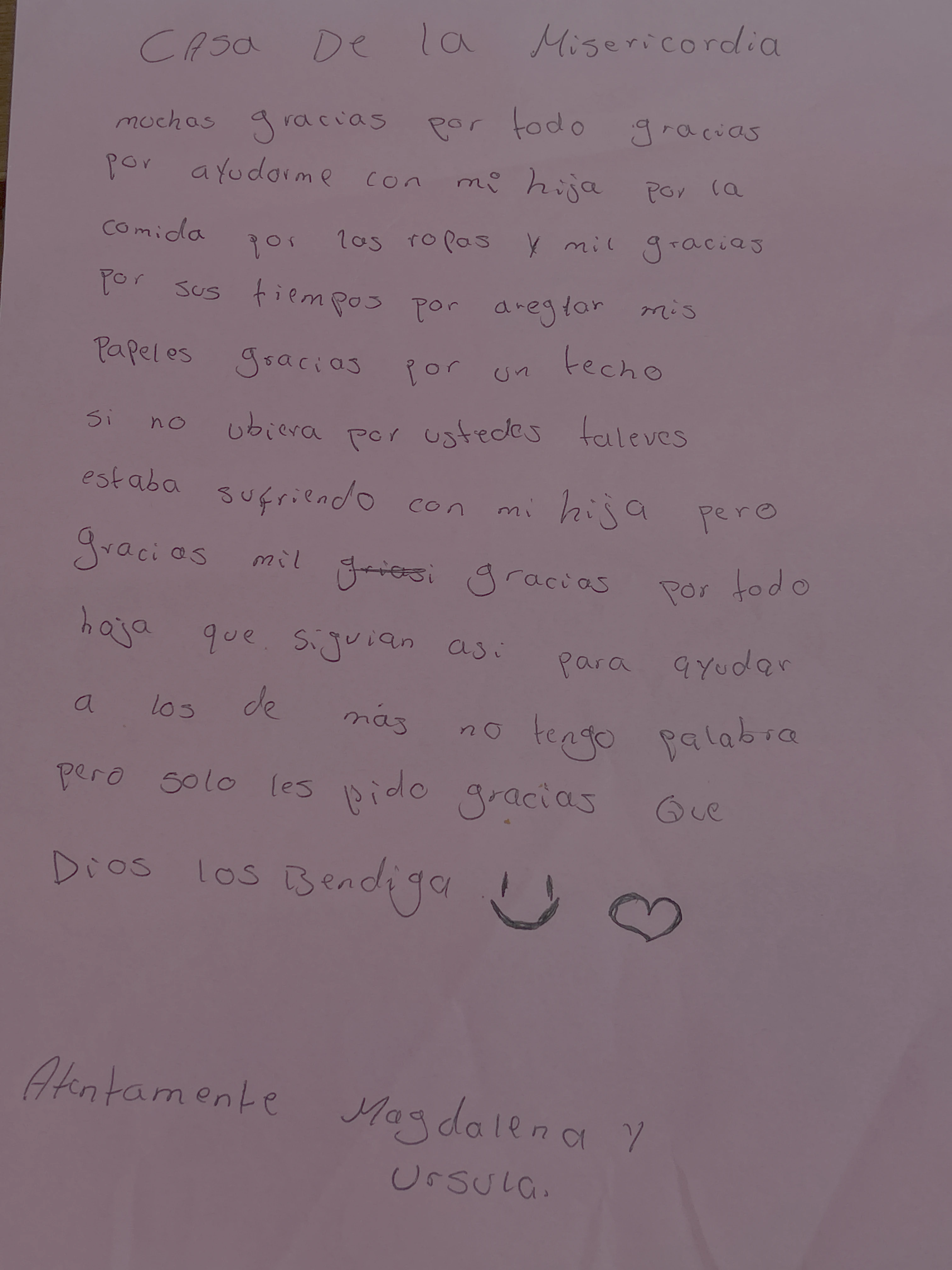 Carta de Magdalena y Úrsula