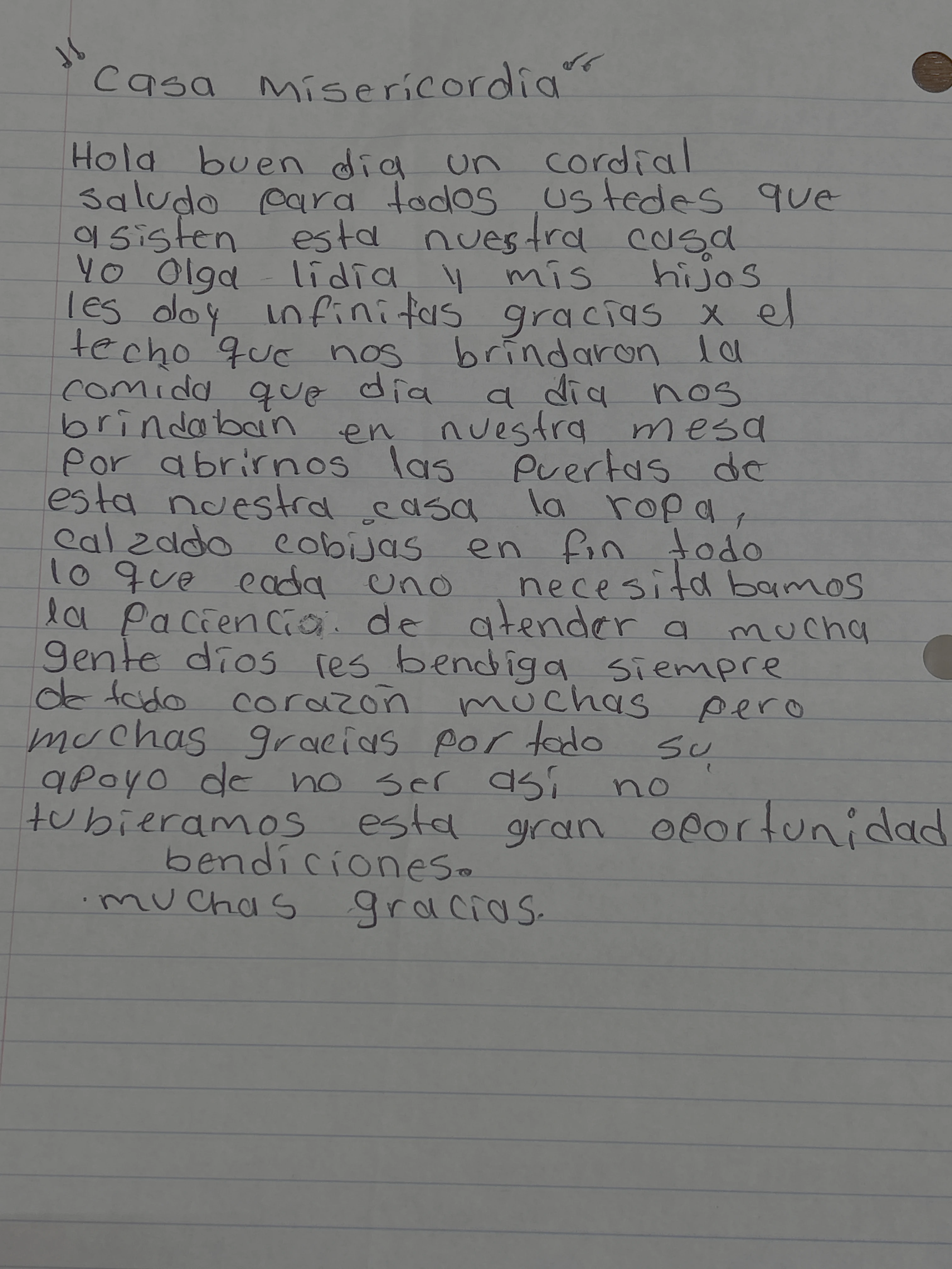 Carta de Olga Lidia