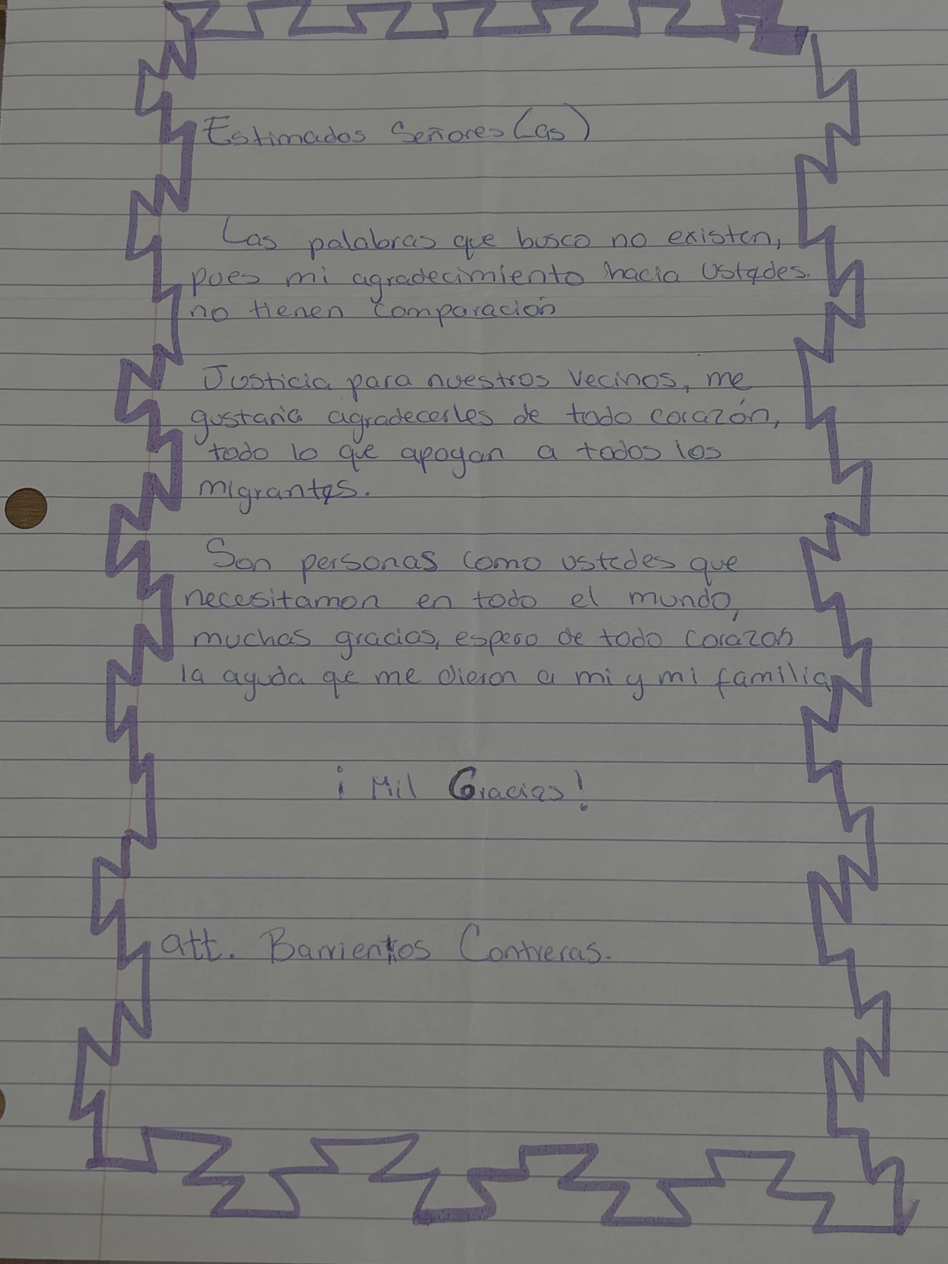 Carta de Barrientos Contreras