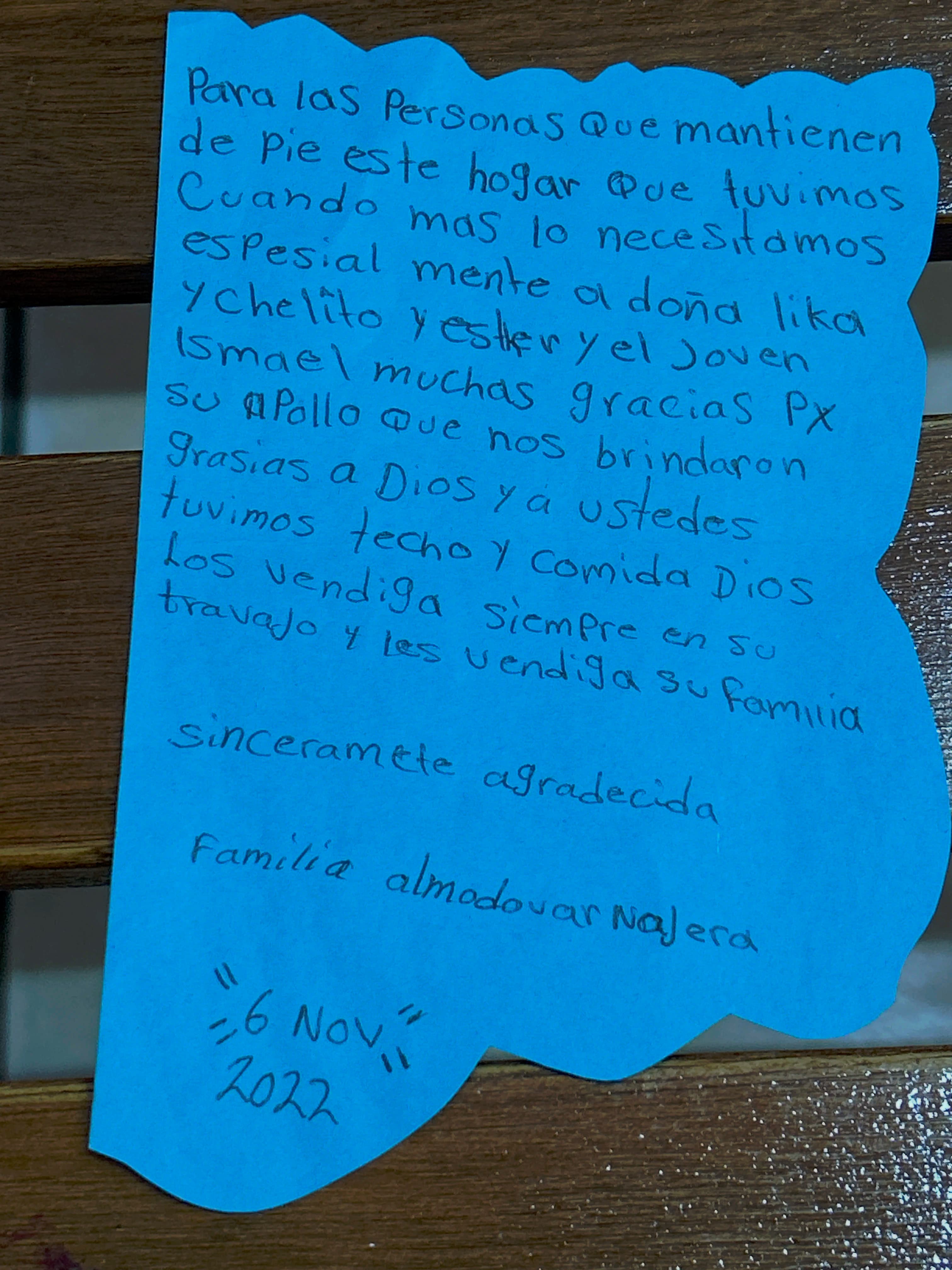 Carta de Familia Almodóvar Nájera