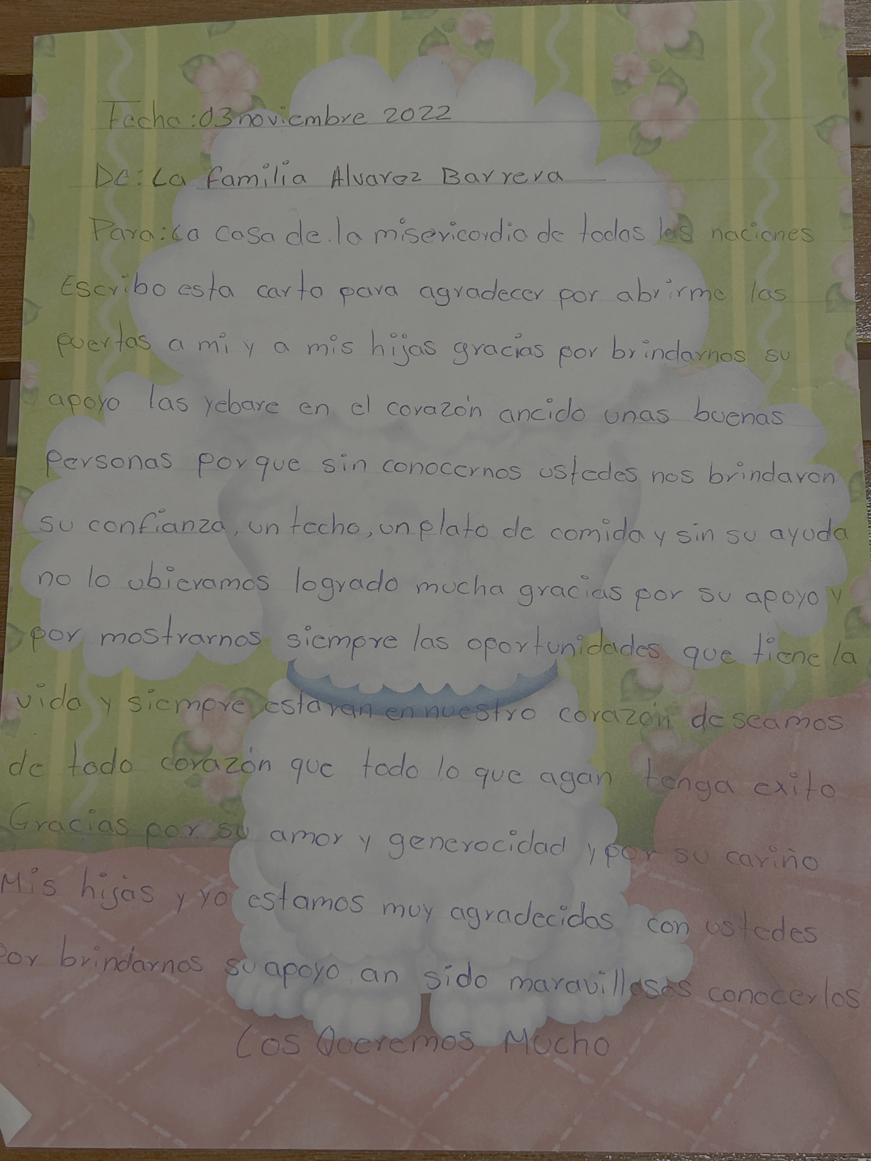 Carta de Familia Álvarez Barrera