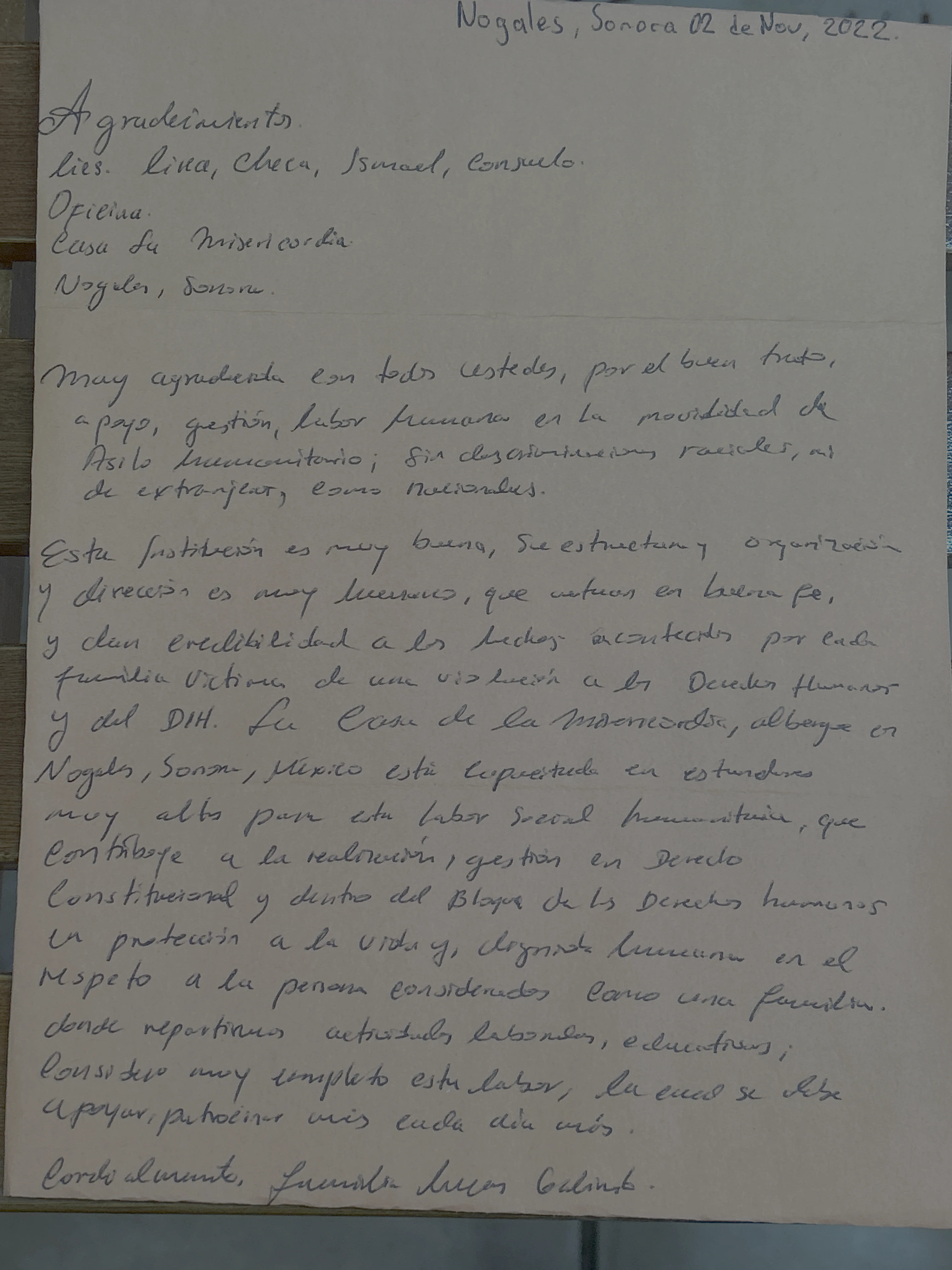 Carta de Familia Suárez Galindo