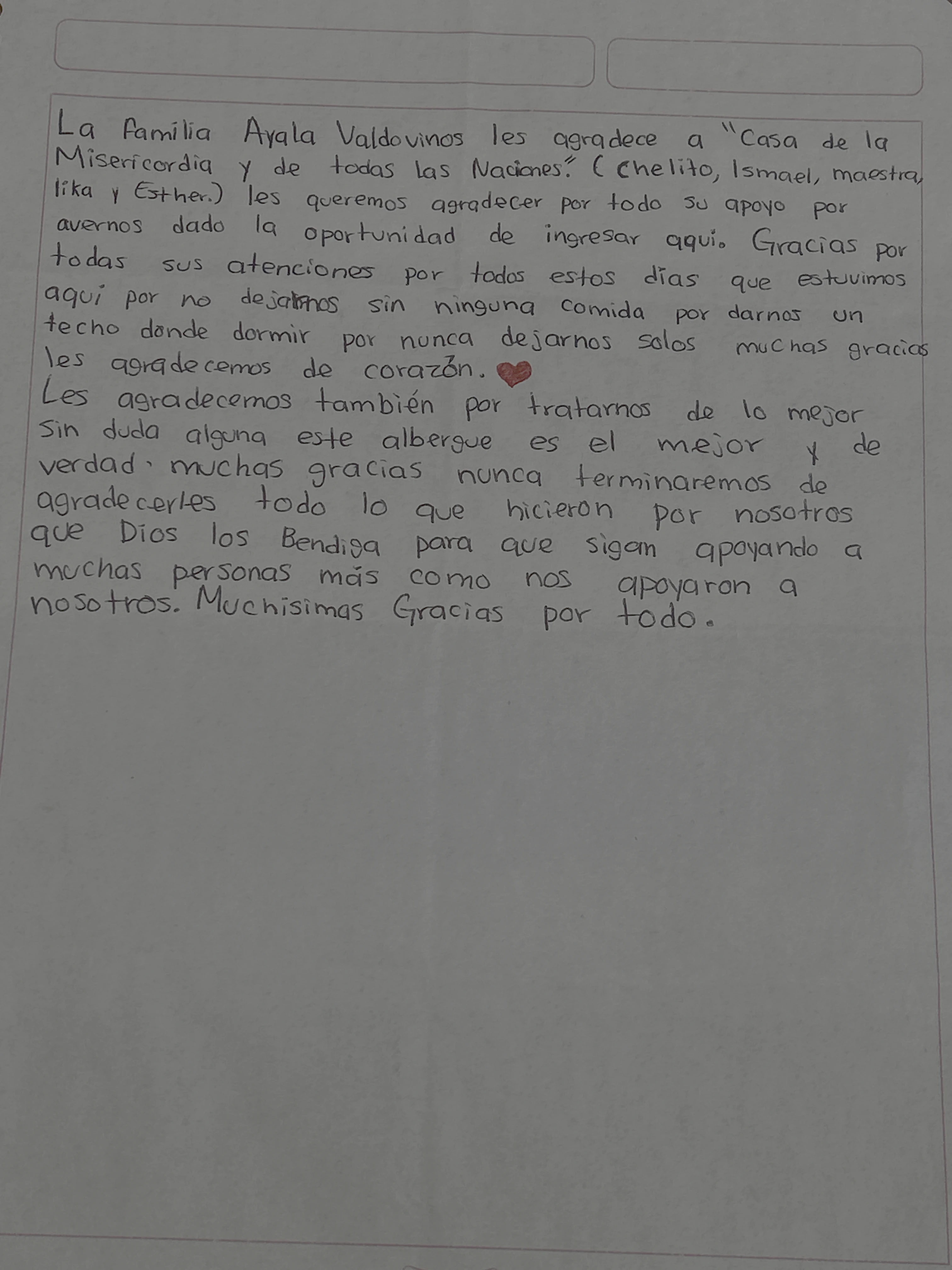Carta de Familia Ayala Valdovinos