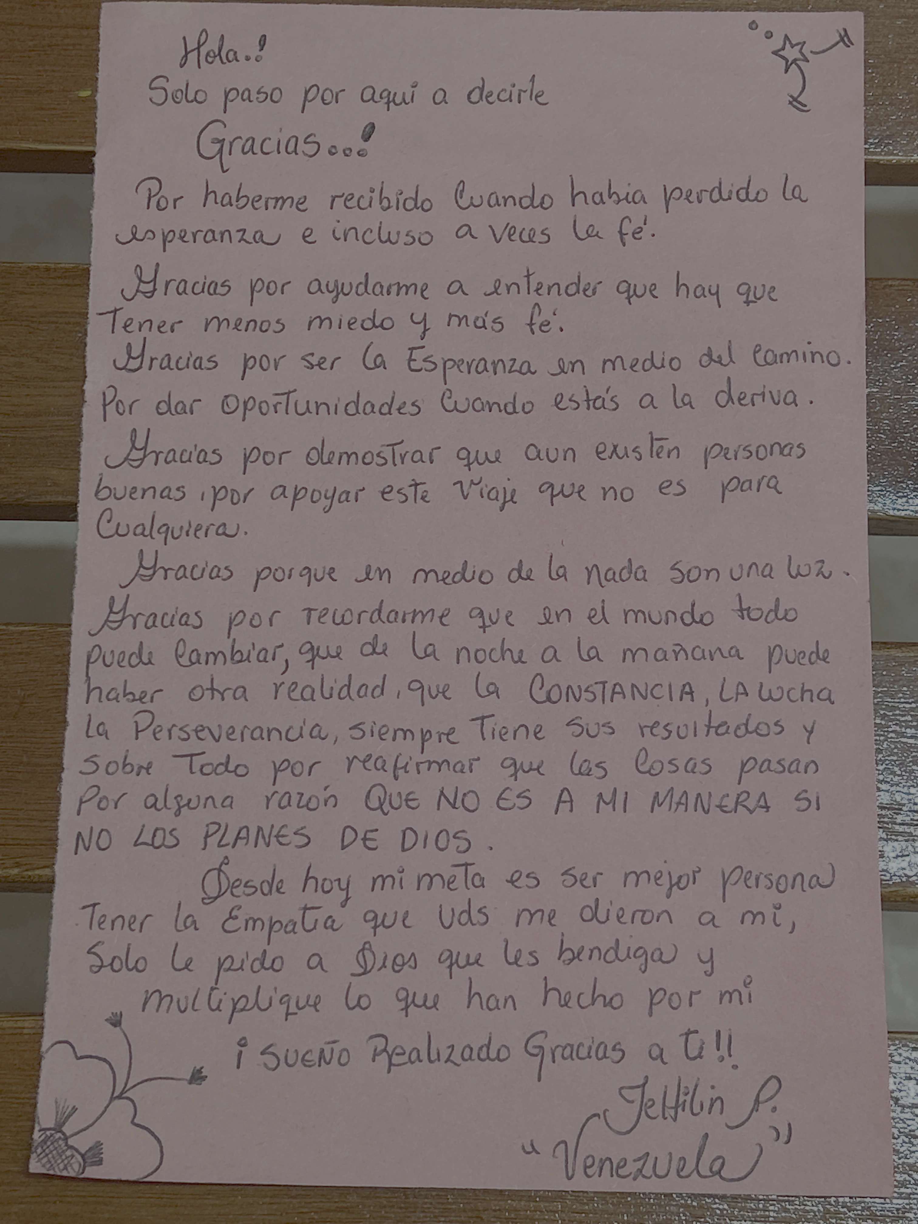 Carta de Jefflin P.