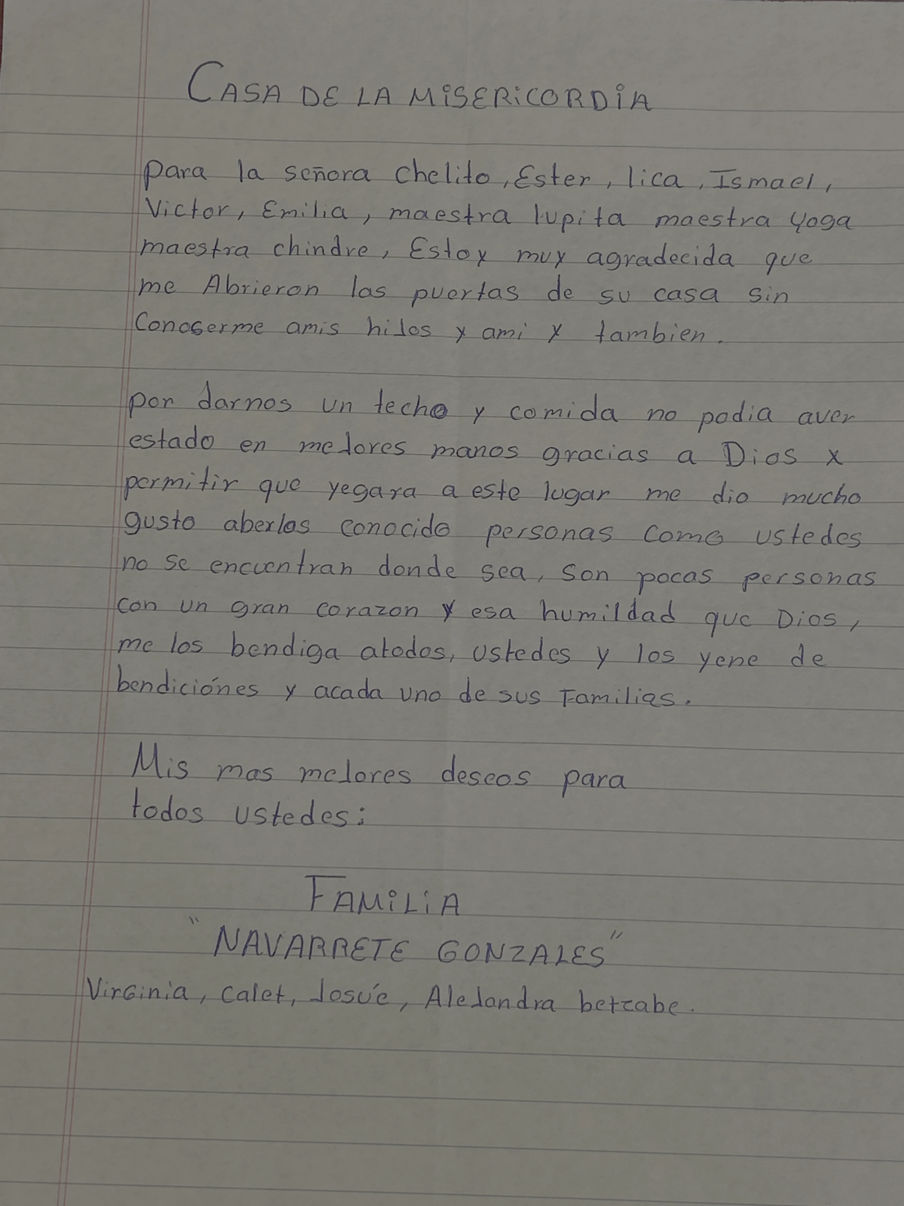 Carta de Familia Navarrete Gonzales
